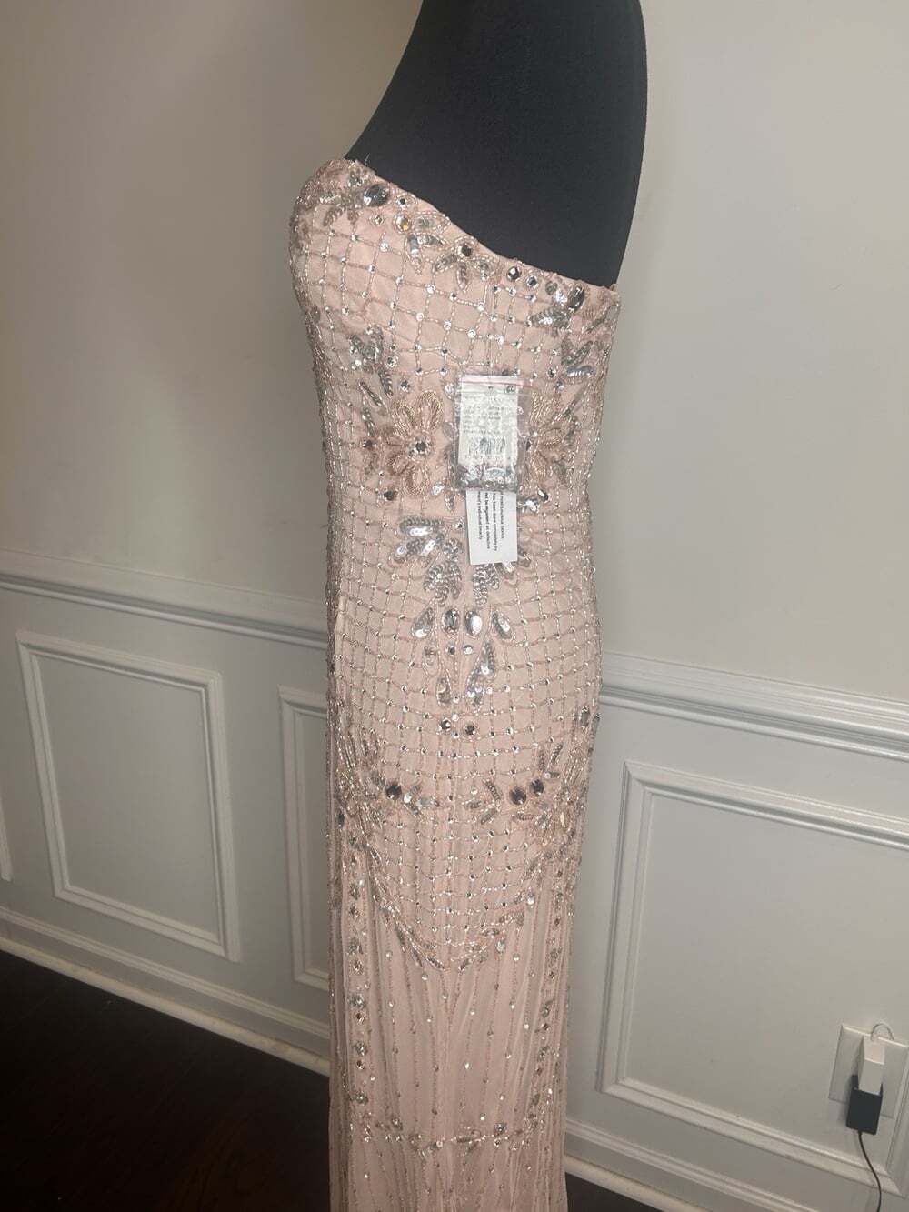 Aidan By Aidan Matrix Women’s Beaded Strapless Gown, Blush, Sz.6. $495 - Picture 14 of 16